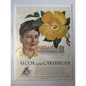 Boris Artzybasheff Yellow Hibiscus CURACAO Alcoa Steamship 1948 Magazine Ad